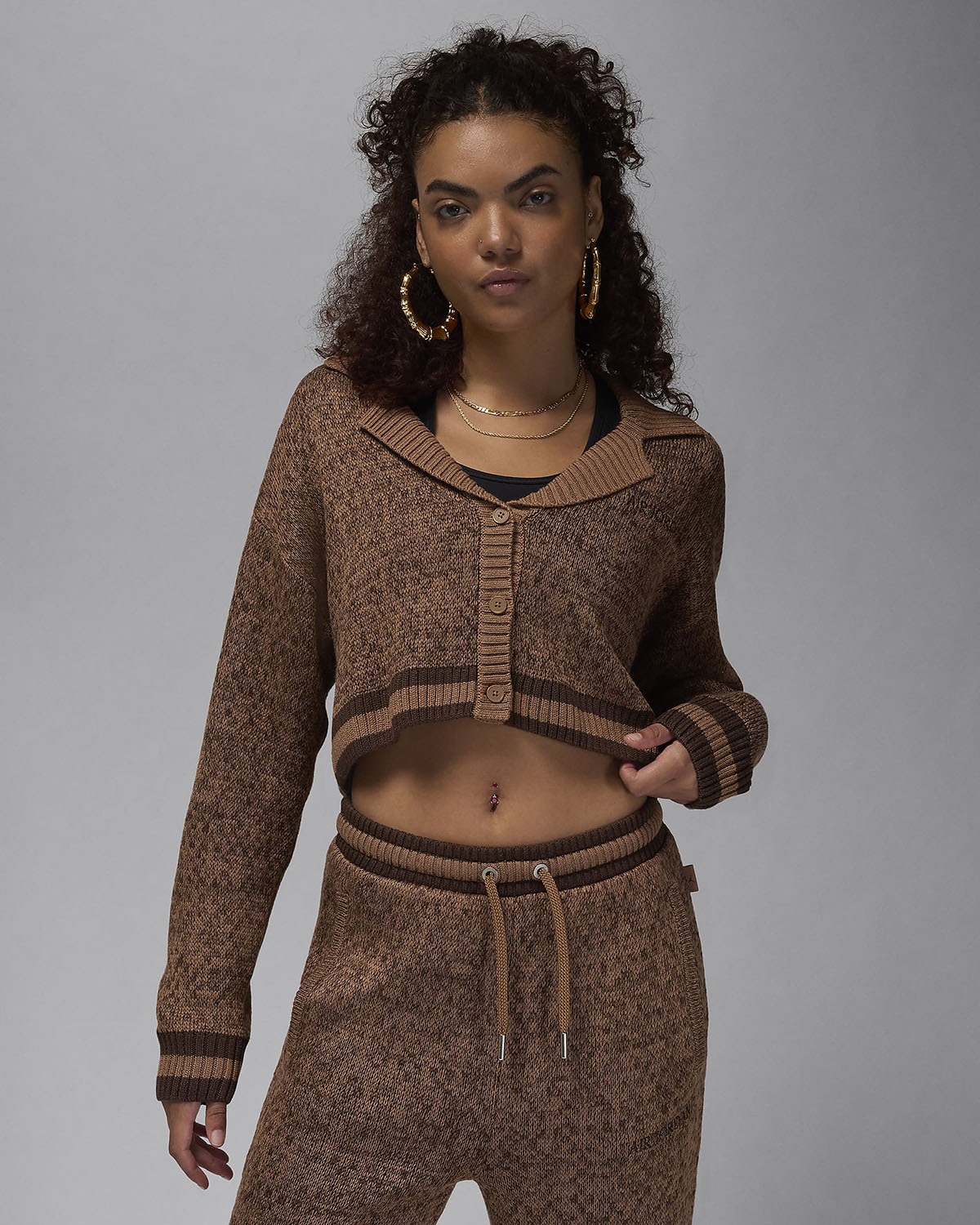 Air Jordan Womens Knit Cardigan Archaeo Brown 1