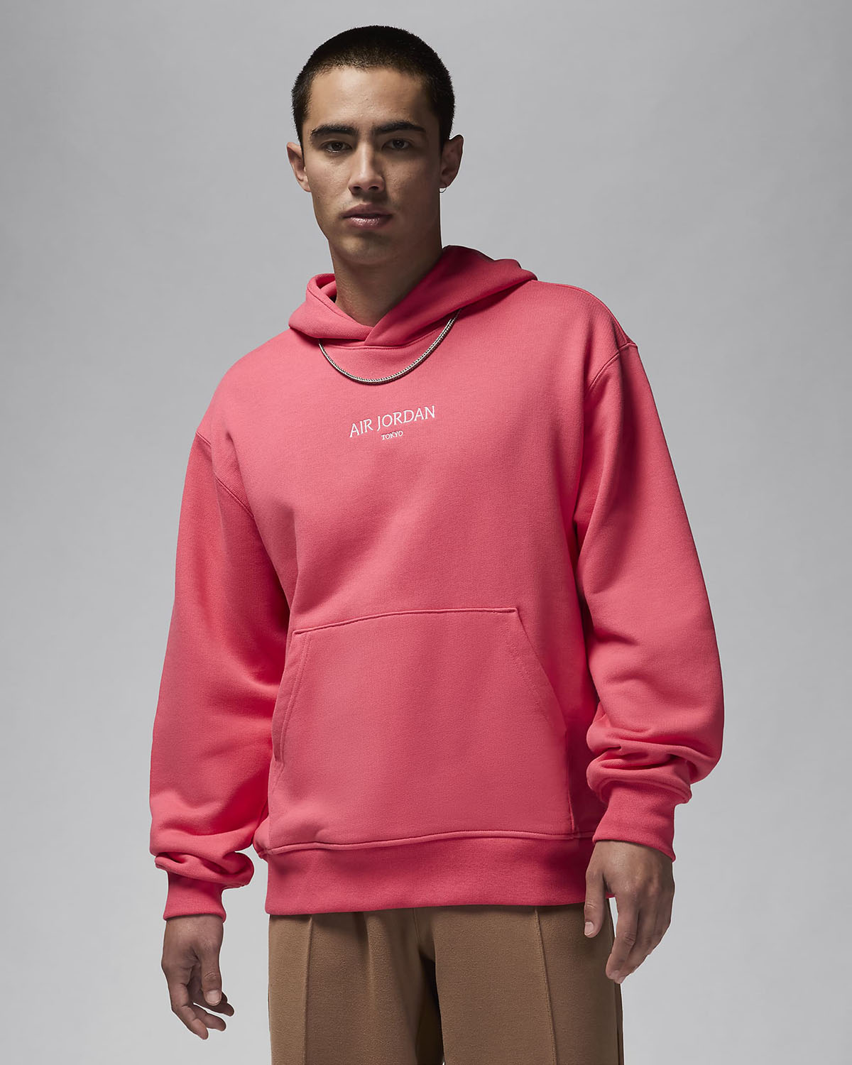 Air Jordan Wordmark Tokyo Fleece Pullover Hoodie Aster Pink 1