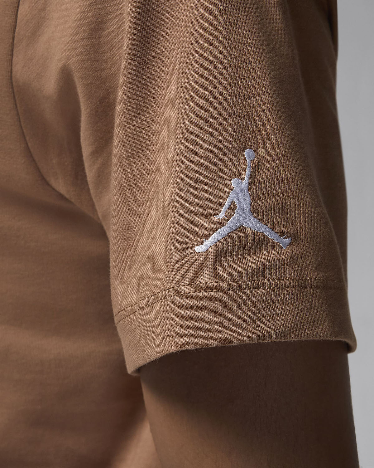 Jordan Air Embroidered T Shirt Archaeo Brown White 3