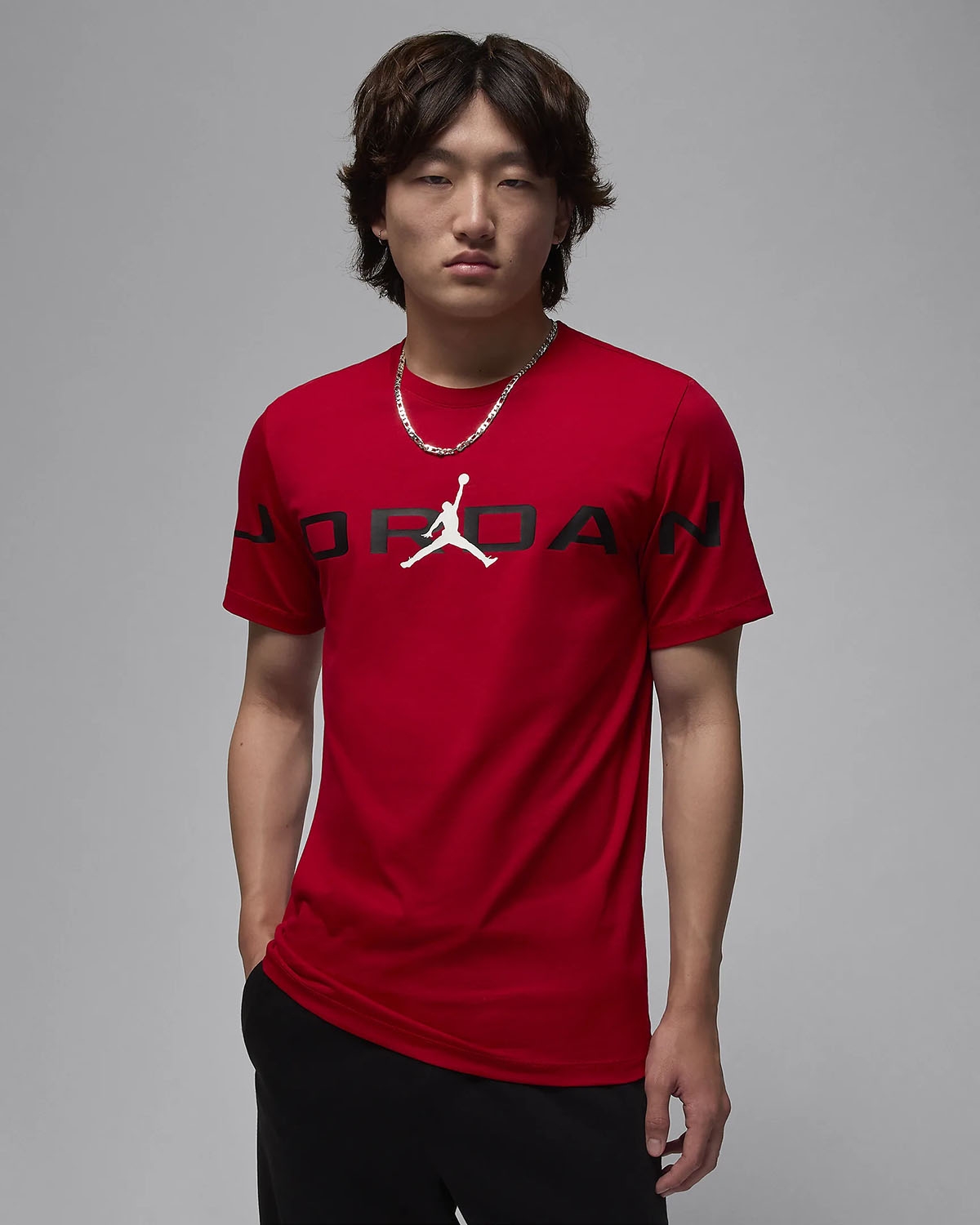 Jordan Air Stretch T Shirt Gym Red Black White