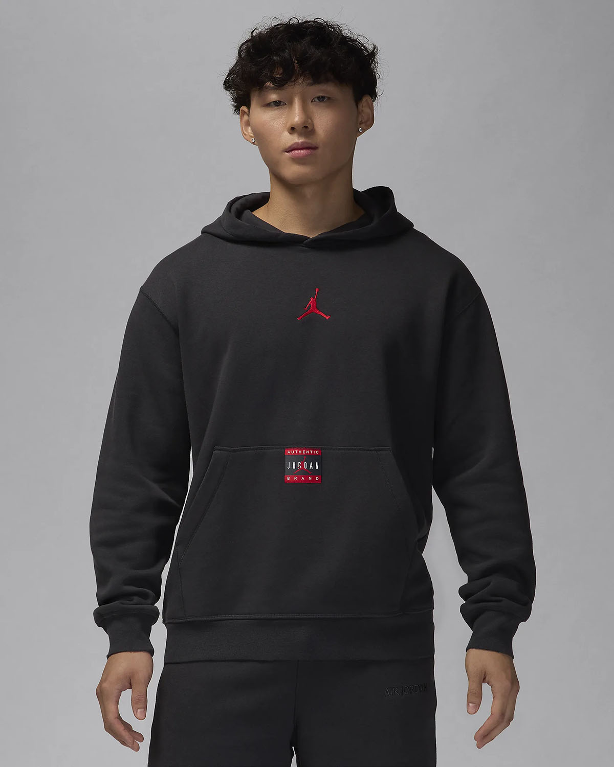 Jordan Brooklyn Fleece Pullover Hoodie Off Noir Gym Red 1