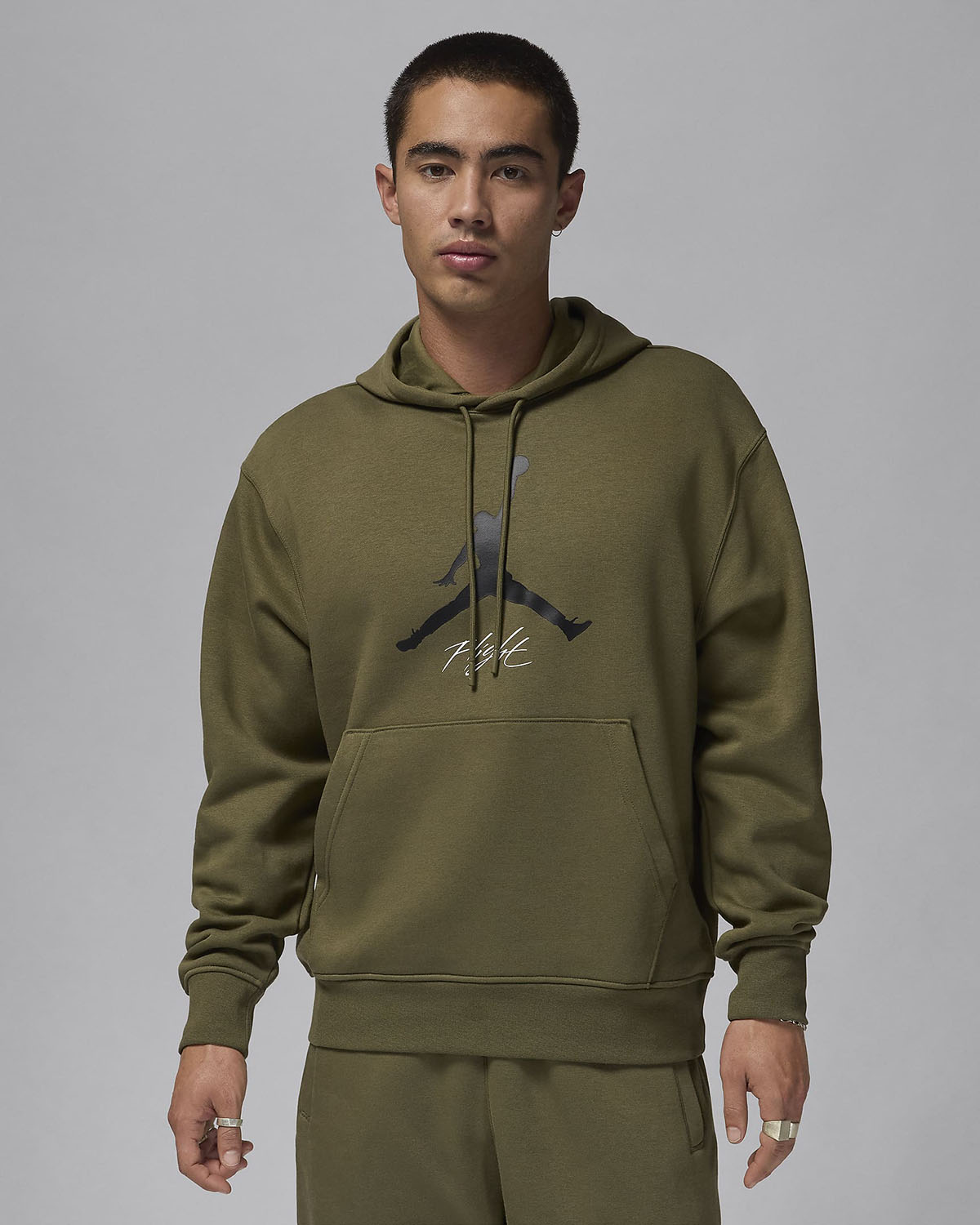 Jordan Essential Fleece Baseline Hoodie Medium Olive 1