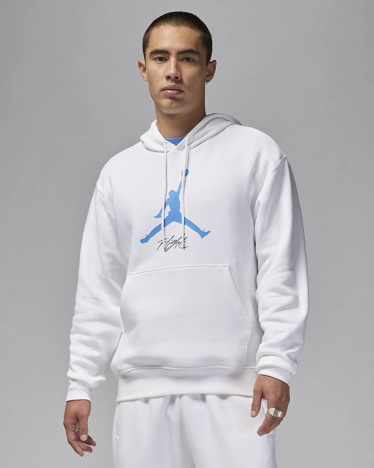 Jordan Essentials Fleece Baseline Hoodie White Legend Blue 1