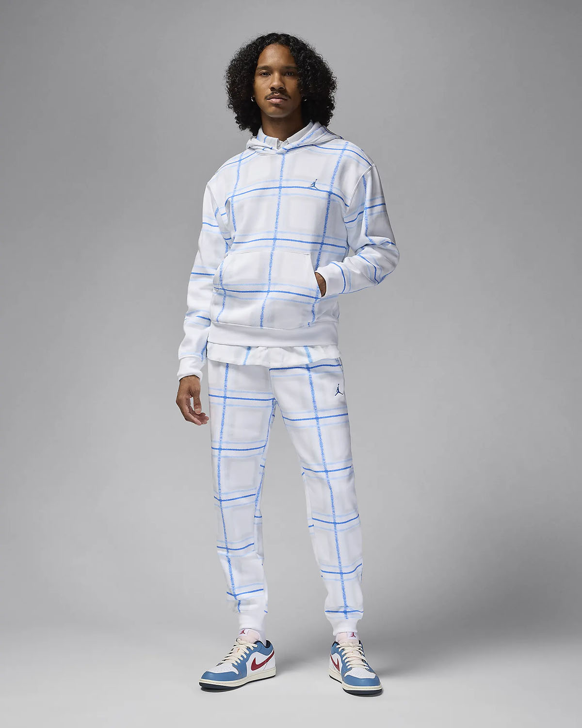 Jordan Essentials Holiday 2024 Hoodie Pants White Legend Blue Outfit