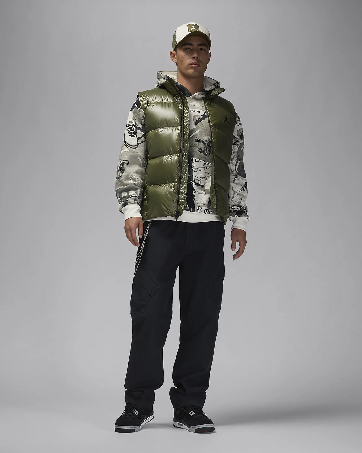 Jordan Flight Down Vest Medium Olive Outfit