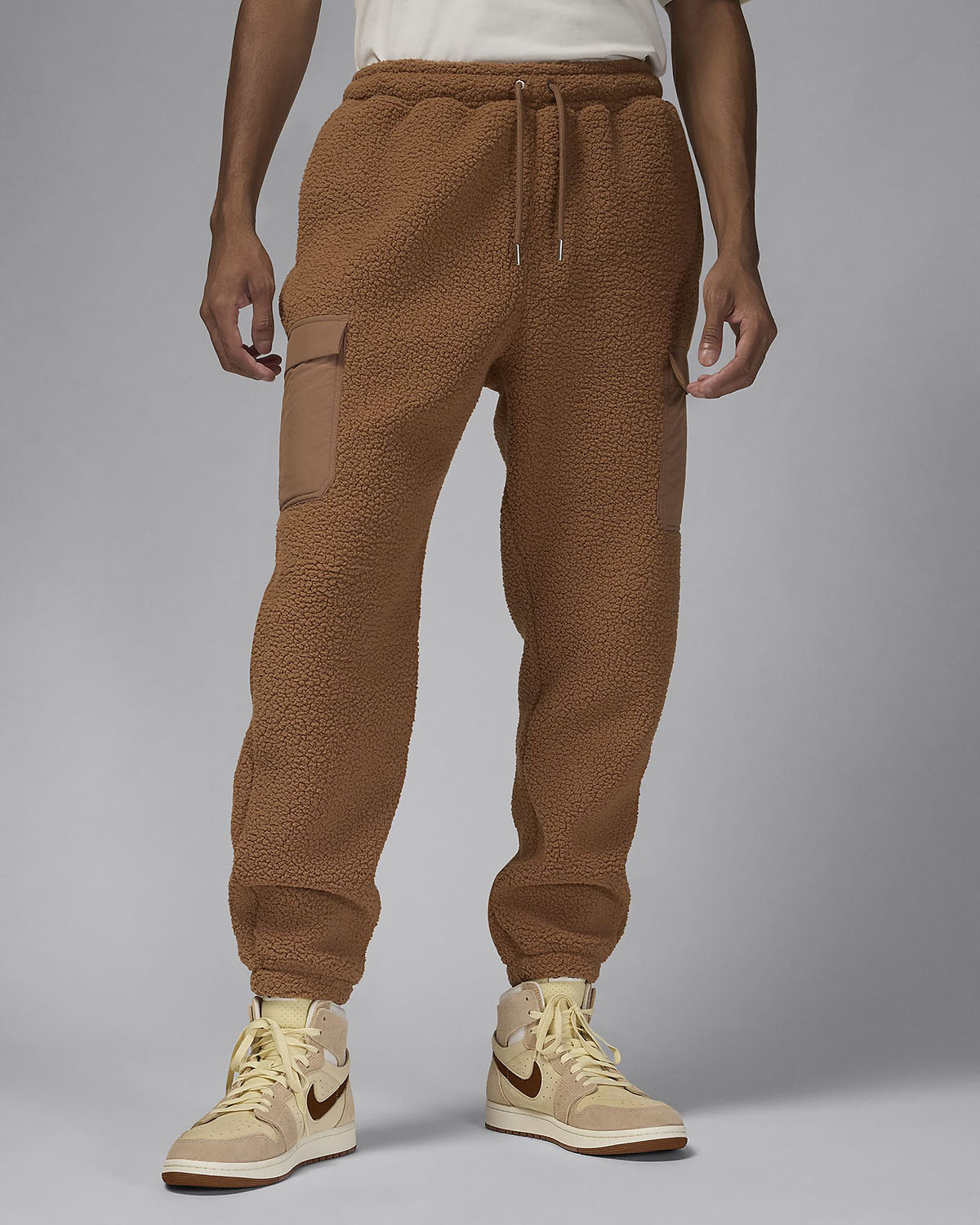 Jordan Flight High Pile Fleece Sherpa Pants Archaeo Brown 1