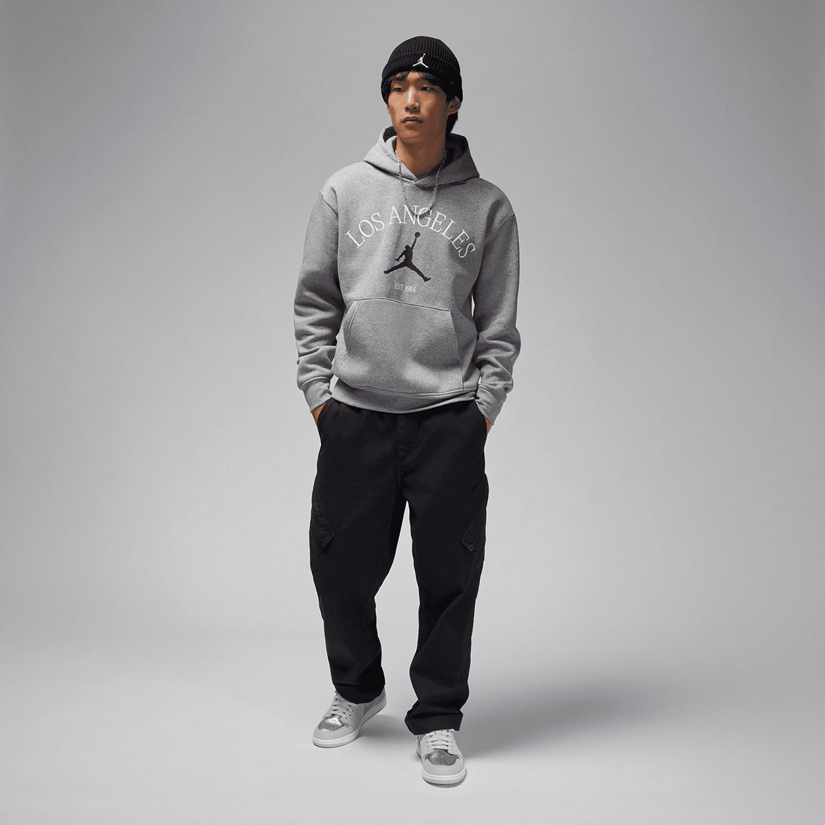 Jordan Los Angeles LA City Pride Hoodie Grey Sneaker Outfit