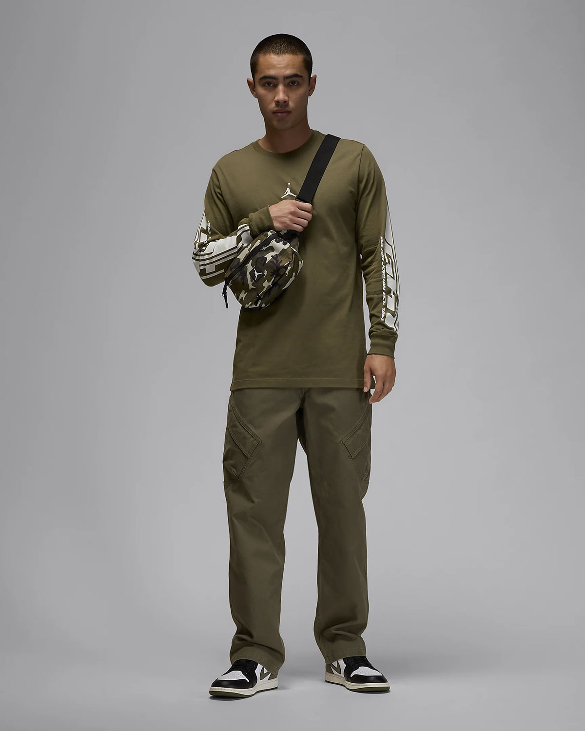 Jordan MVP Long Sleeve T-Shirt Medium Olive Outfit