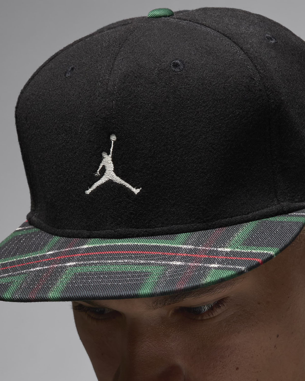 Jordan Pro Holiday 2024 Plaid Black Hat Snapback Cap 3