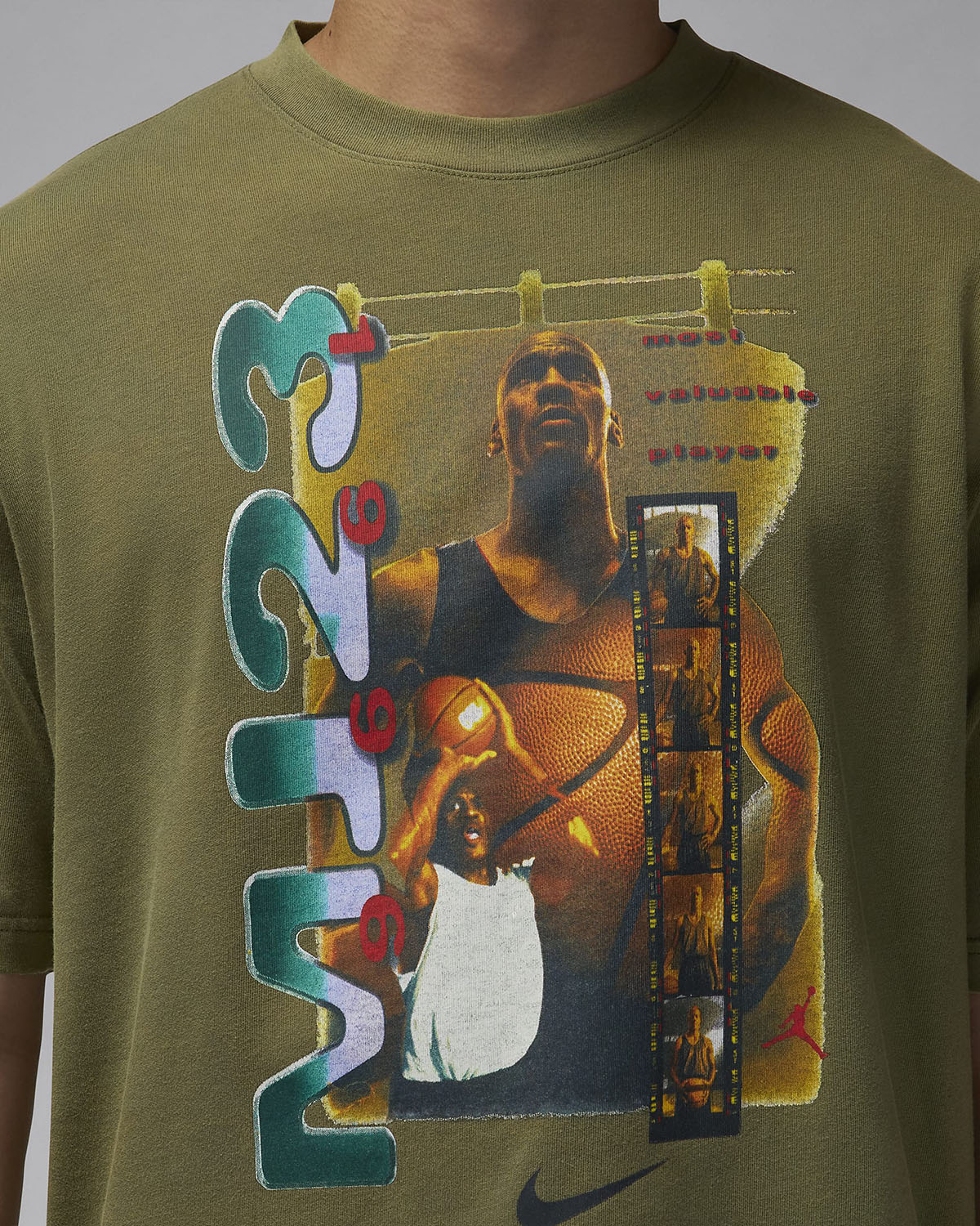 Jordan Retro Graphic T Shirt Medium Olive 2