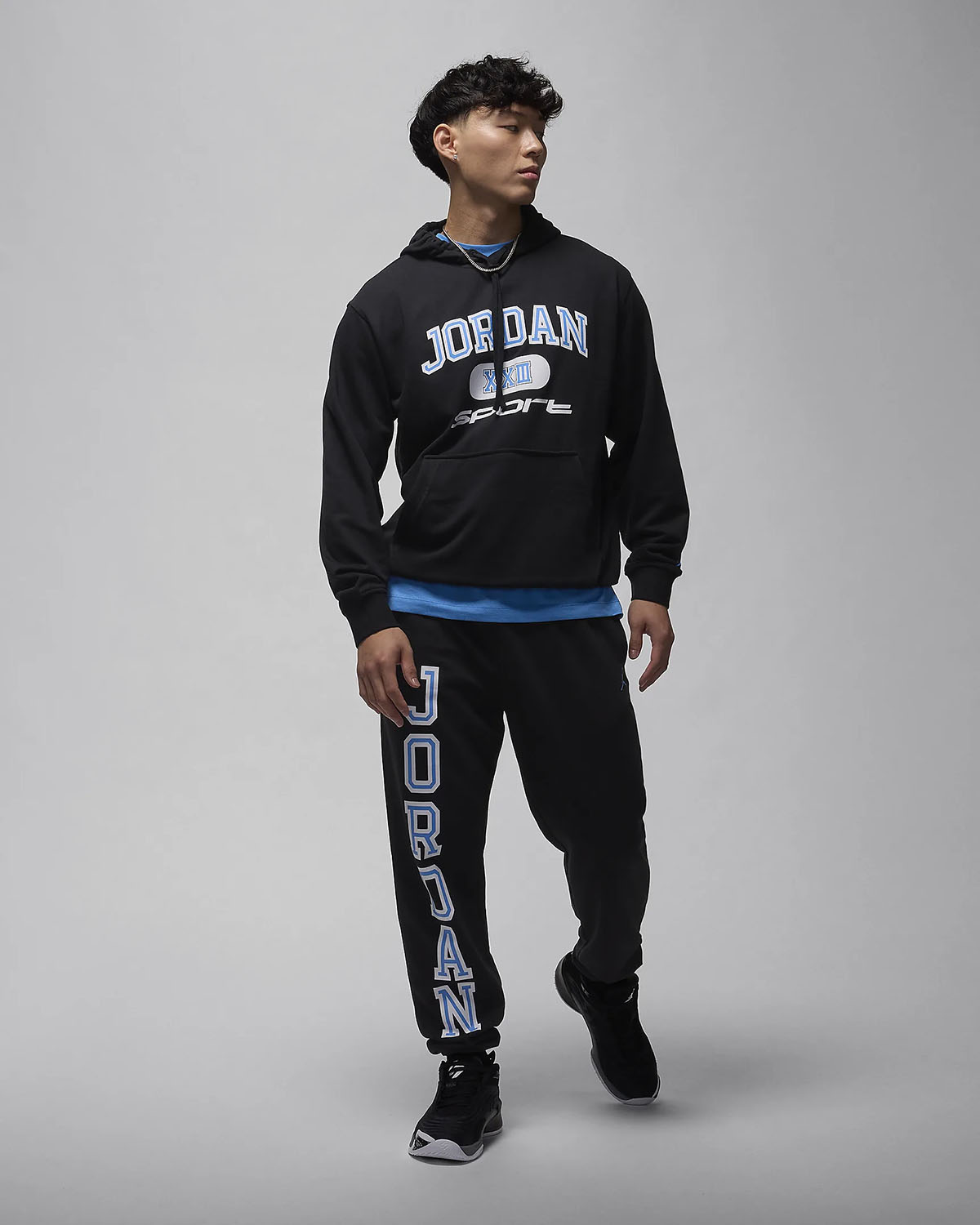 Jordan Sport Crossover Hoodie and Pants Black Legend Blue