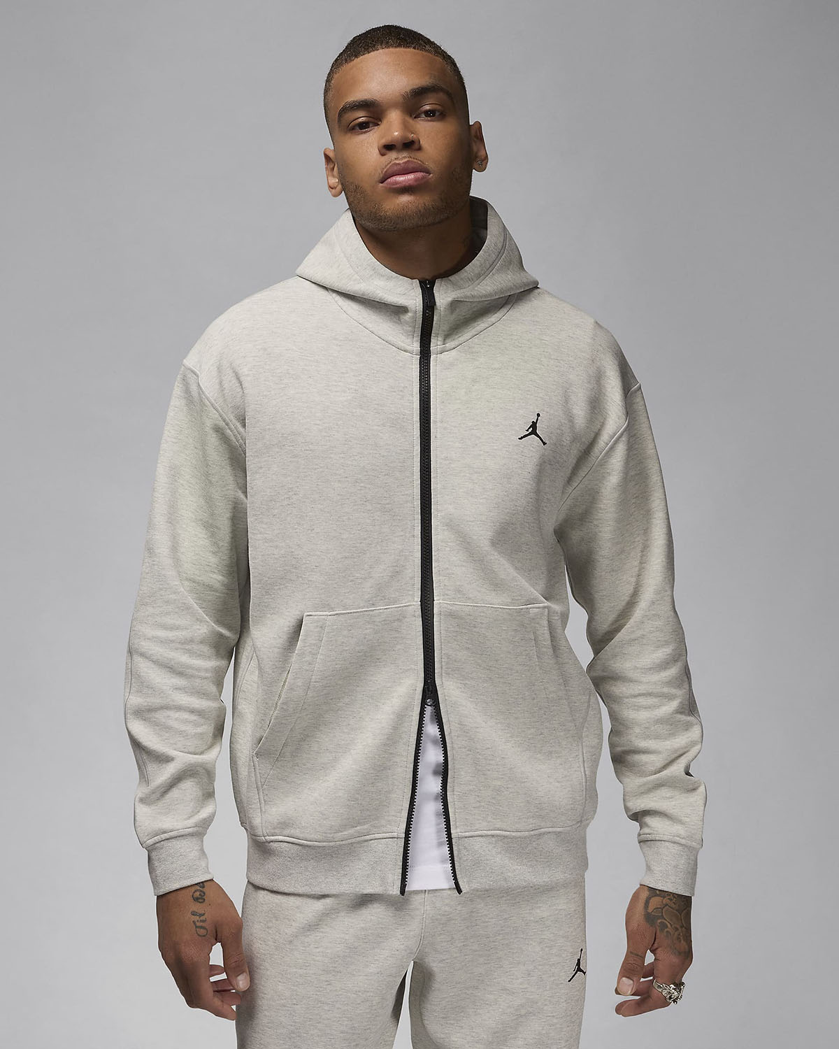 Jordan Sport Hoop Fleece Zip Hoodie Neutral Grey