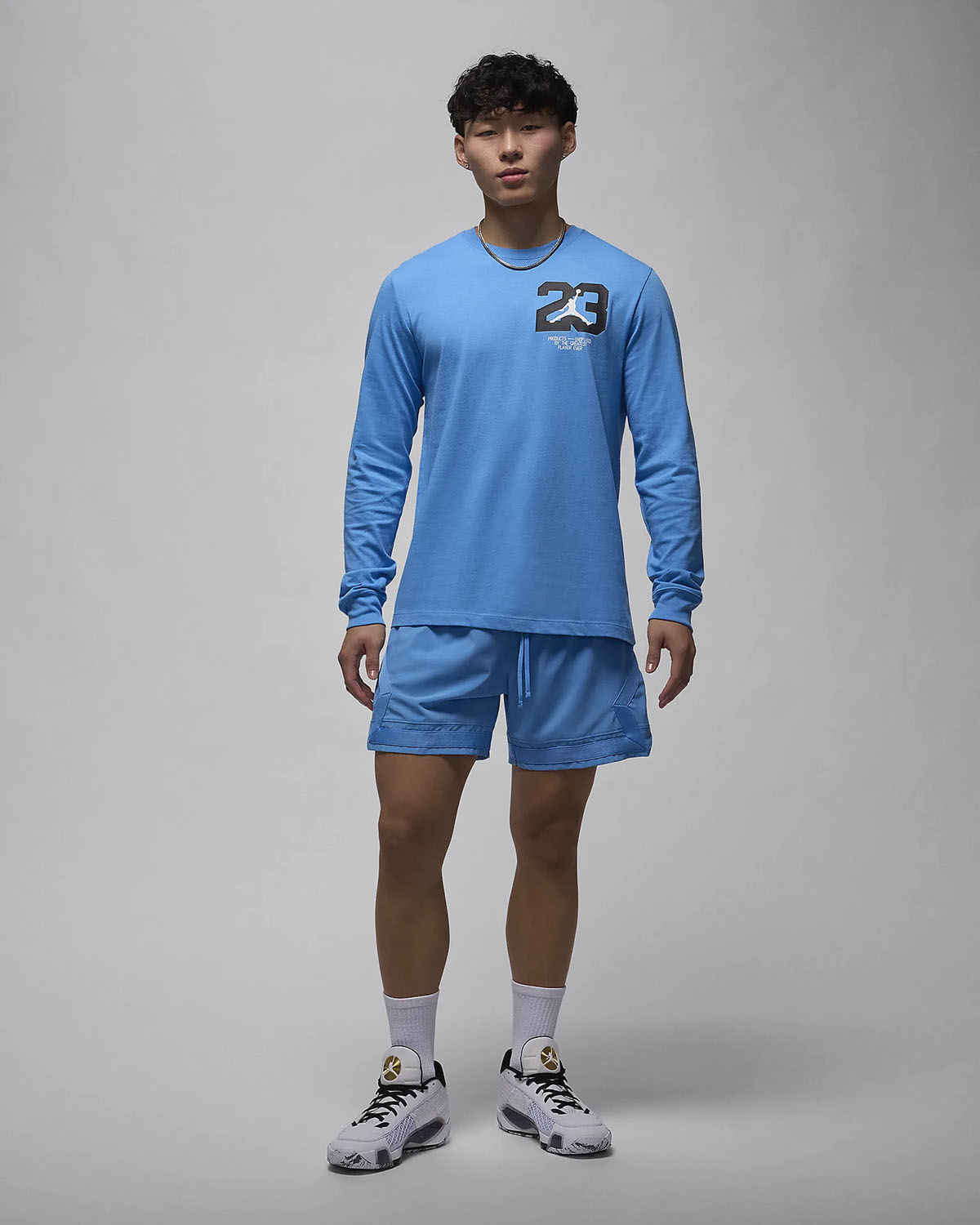 Jordan Sport Long Sleeve T Shirt Legend Blue Outfit