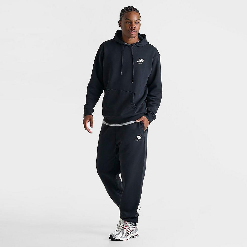 New Balance Graphic Hoodie and Fleece Jogger Pants Black