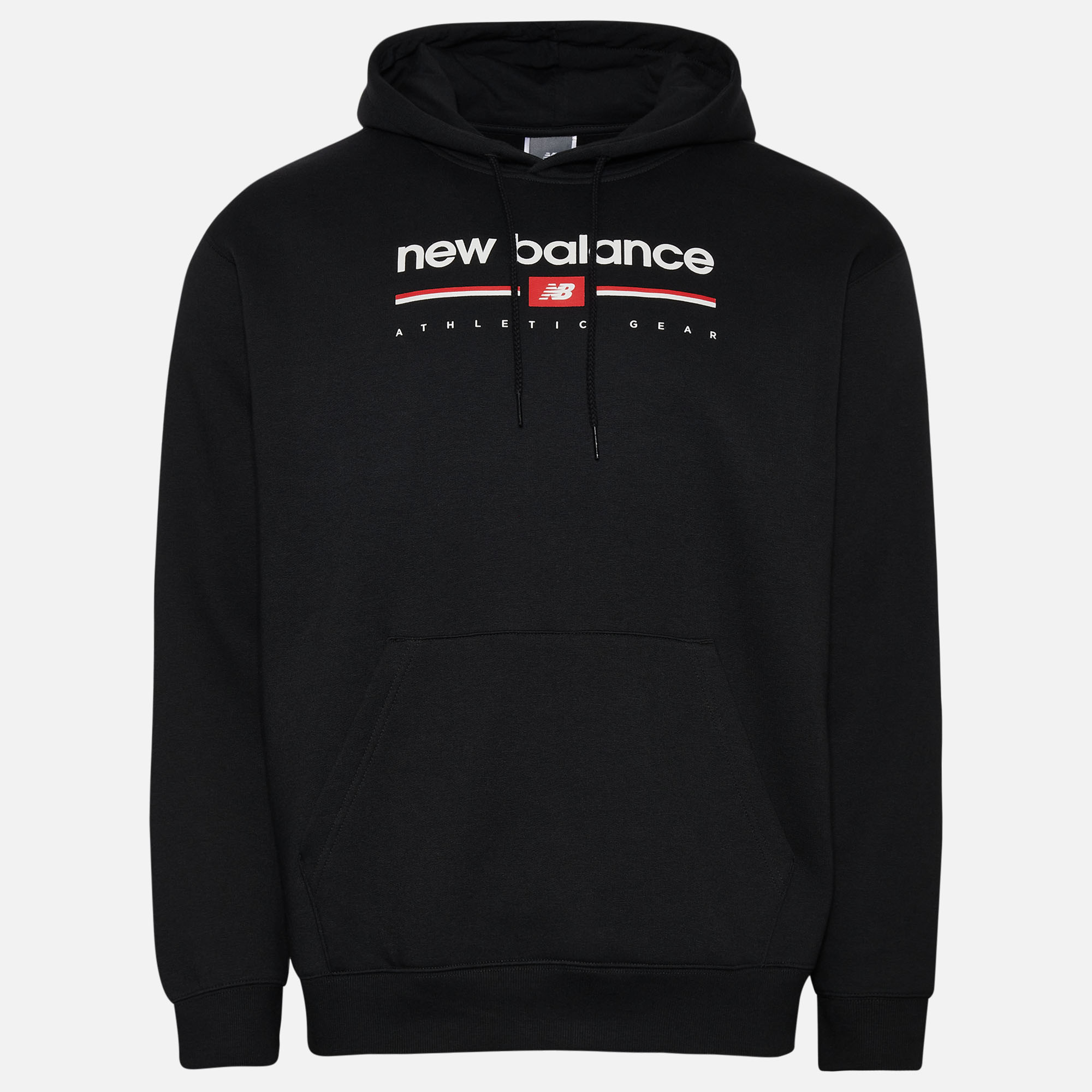 New Balance Logo Stripe Hoodie Black White Red