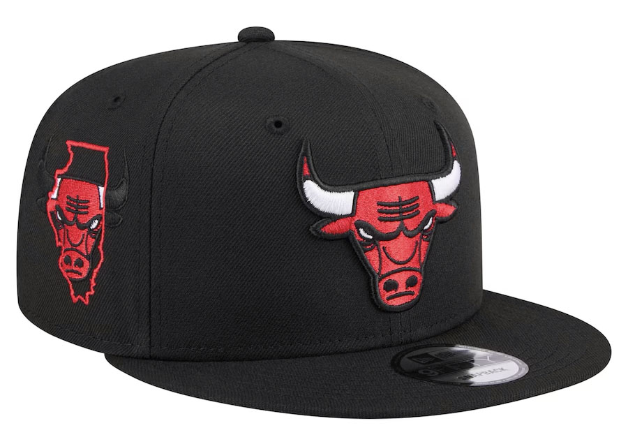 New Era Chicago Bulls Injection State Outline Snapback Hat Black 2