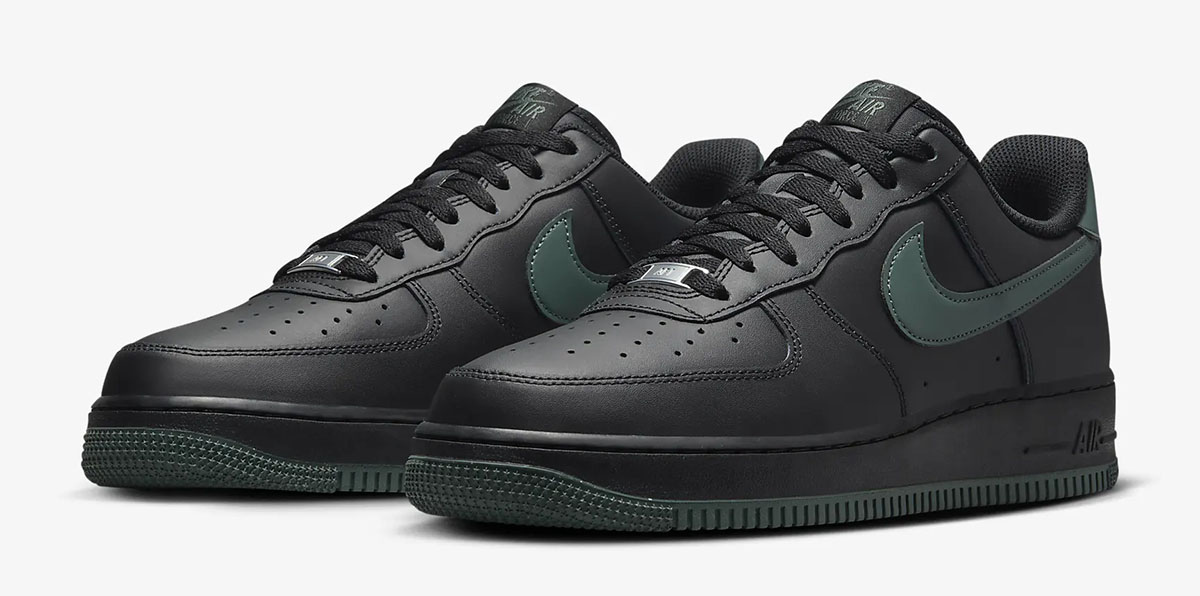 Nike Air Force 1 Low Black Vintage Green Mens Shoes 1