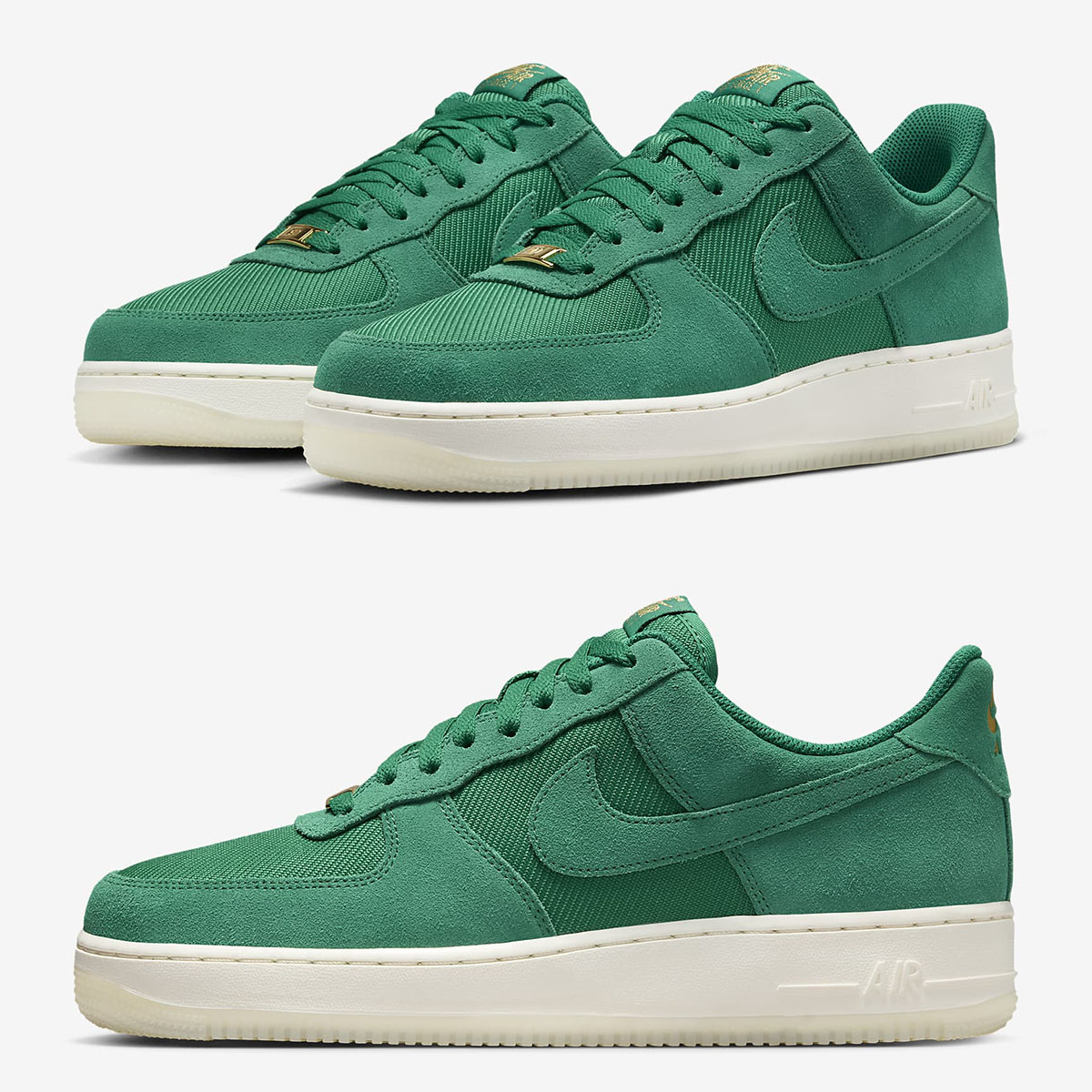 Nike Air Force 1 Low Malachite Pale Ivory Metallic Gold Mens Shoes