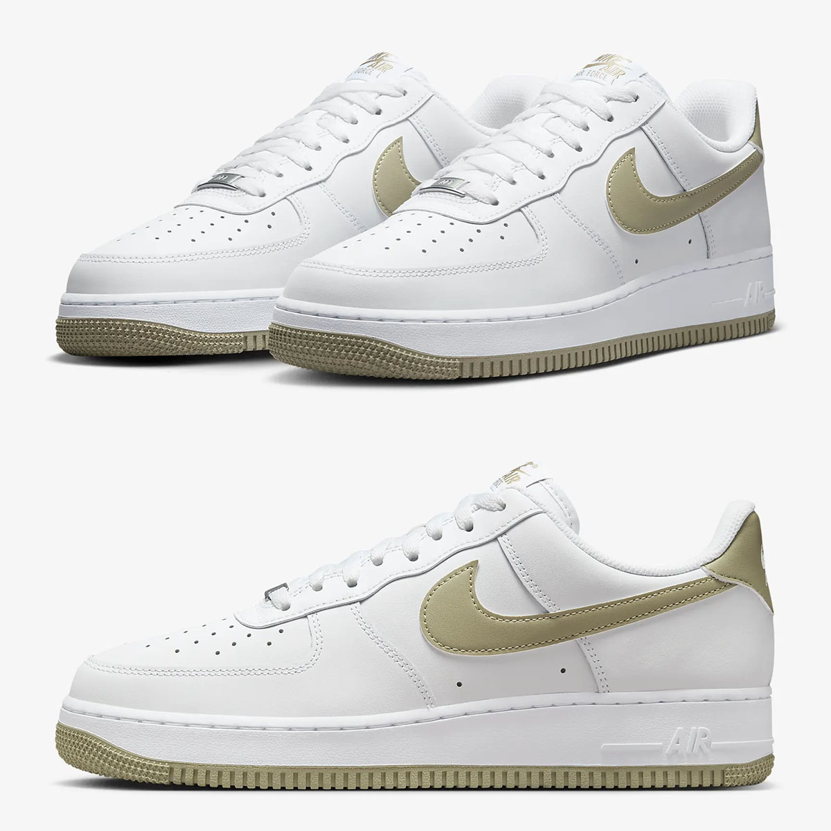 Nike Air Force 1 Low White Neutral Olive Mens Shoes