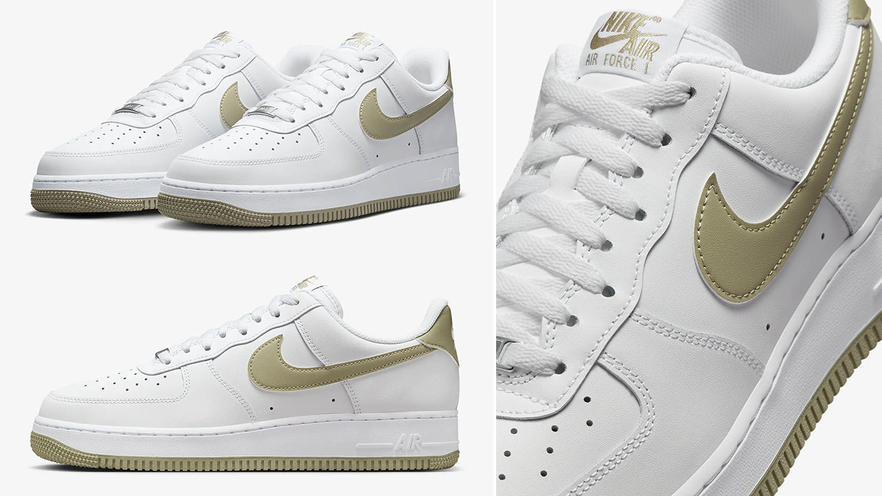 Nike Air Force 1 Low White Neutral Olive Mens Sneakers