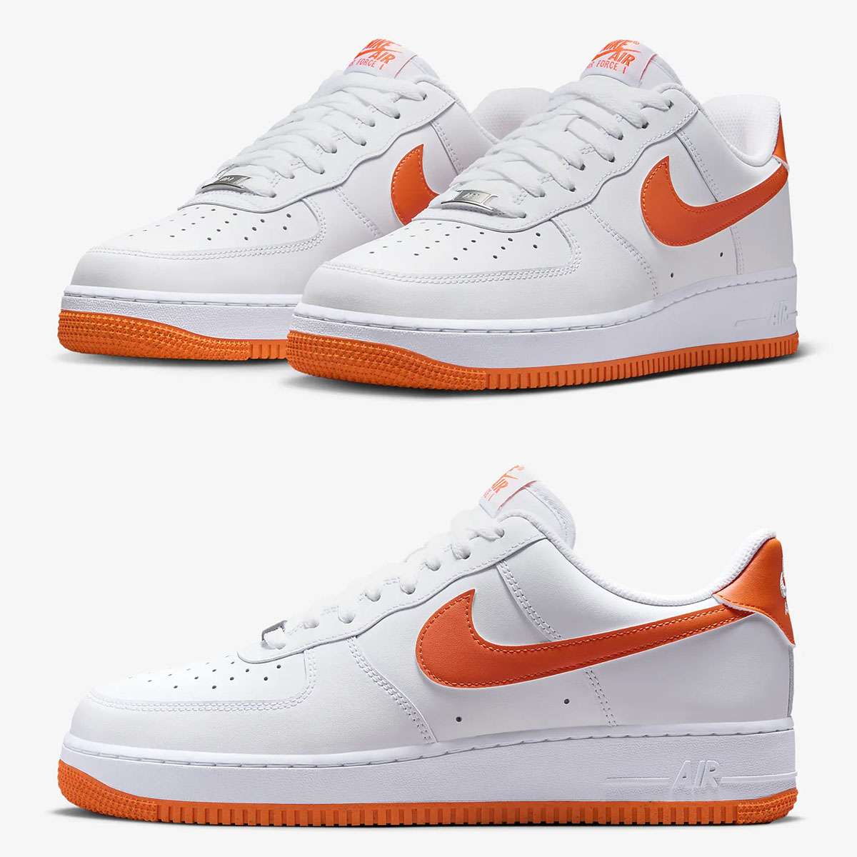 Nike Air Force 1 Low White Safety Orange Mens Shoes