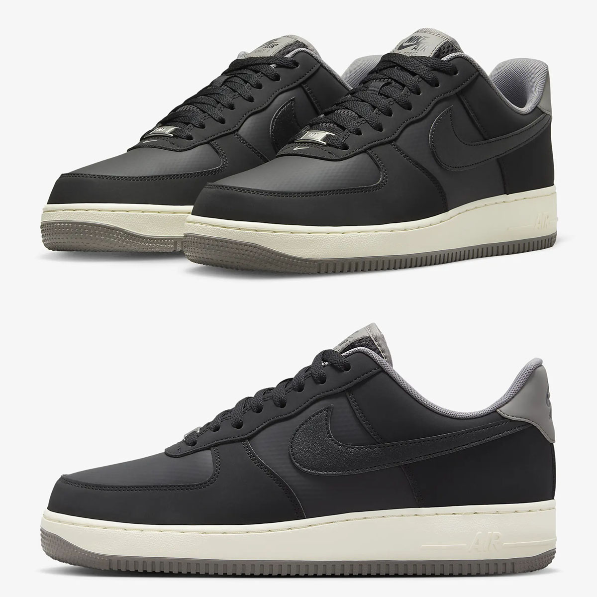 Nike Air Force 1 Low Winterized Shoes Black Flat Pewter Coconut Milk