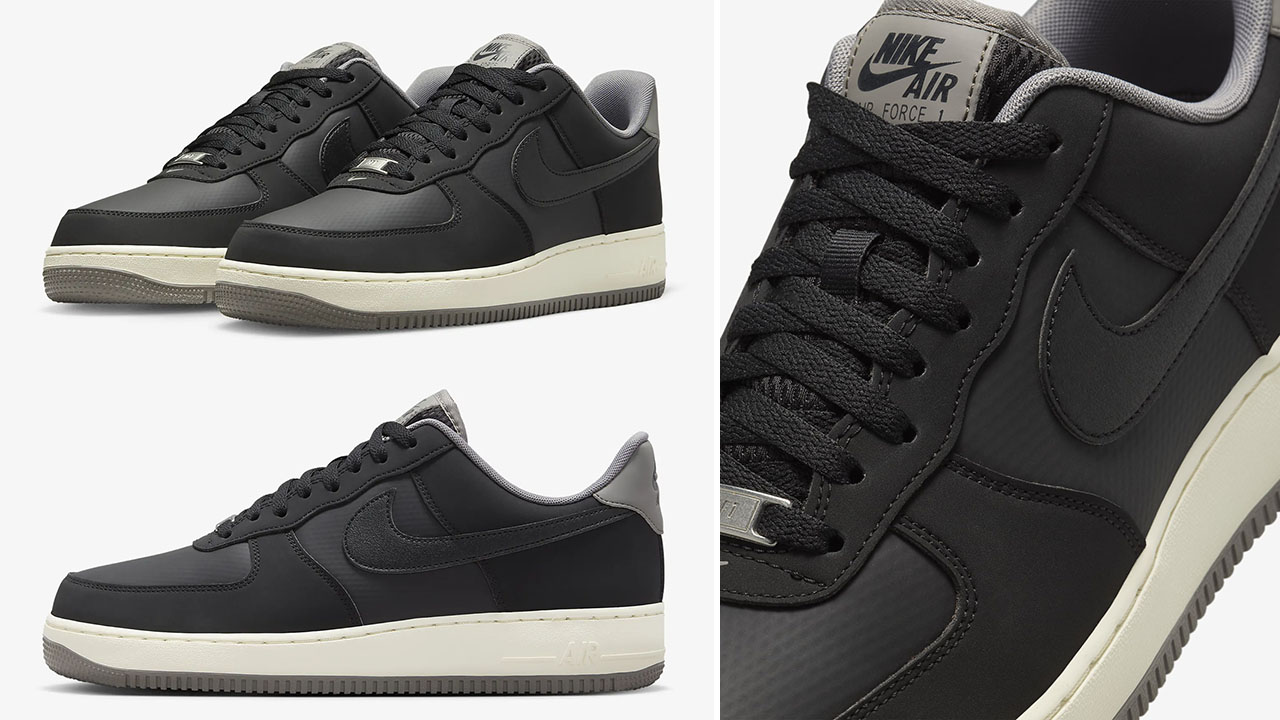 Nike Air Force 1 Low Winterized Sneakers Black Flat Pewter Coconut Milk