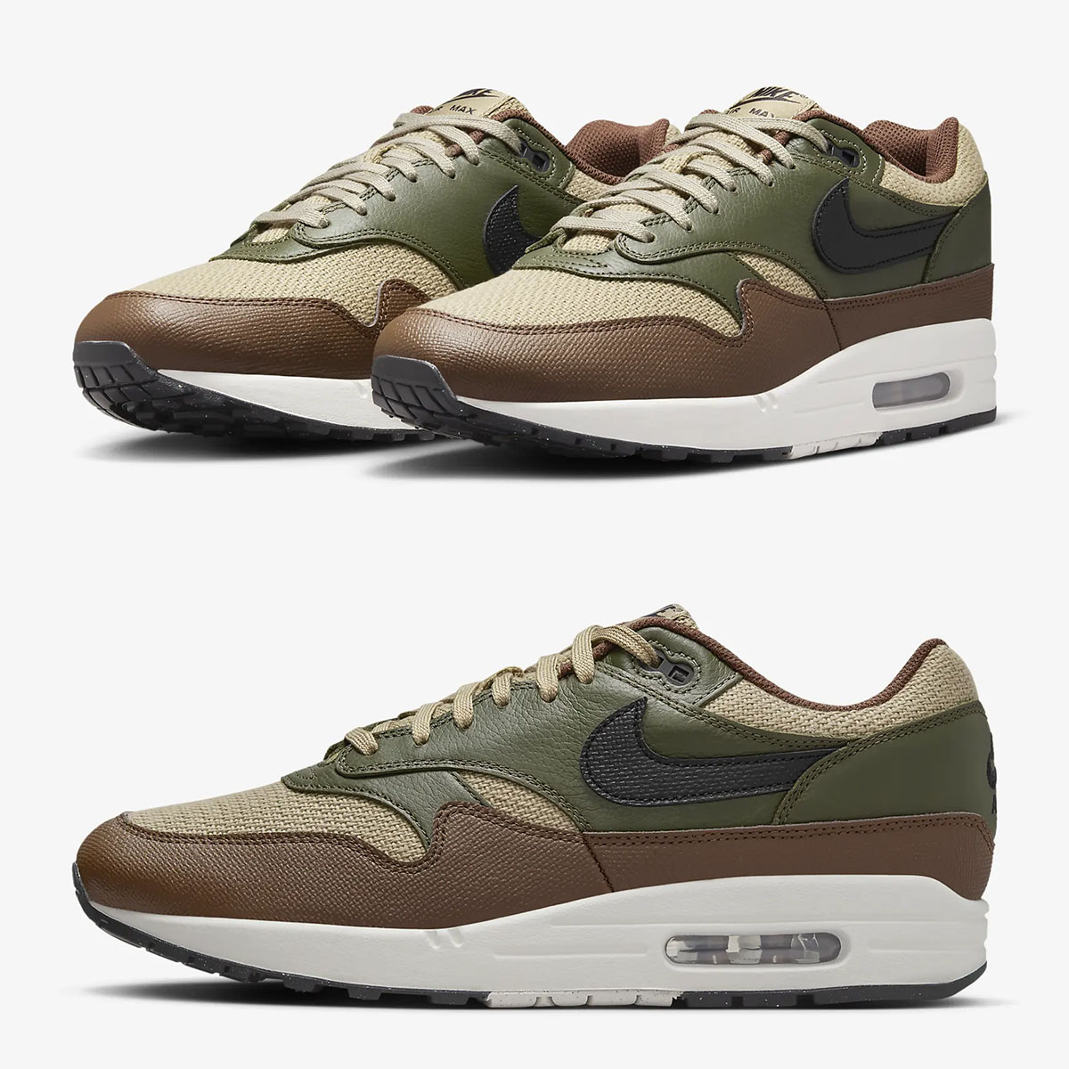 Nike Air Max 1 Neutral Olive Cargo Khaki Cacao Wow Black