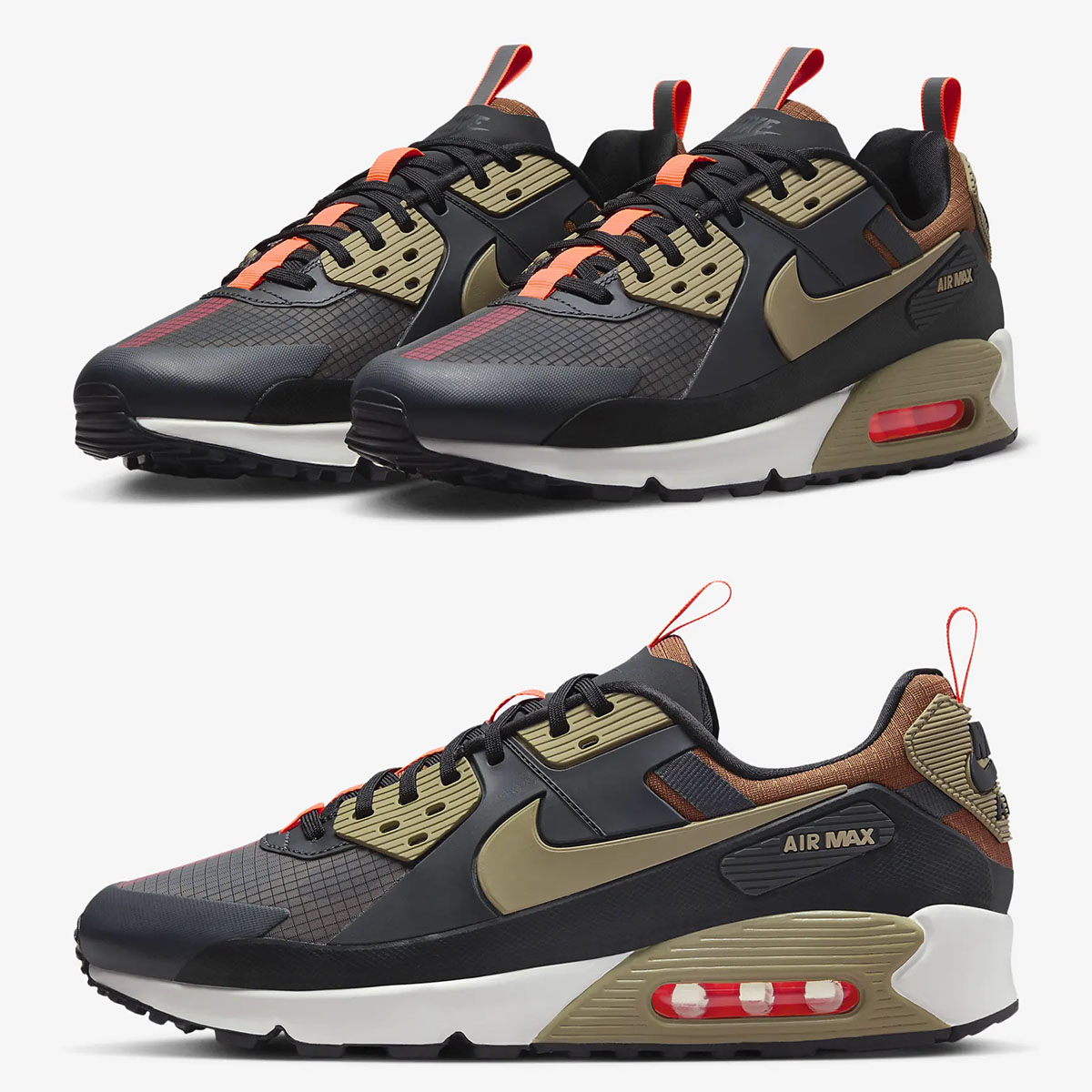 Nike Air Max 90 Drift Dark Smoke Grey Black Hyper Crimson Khaki