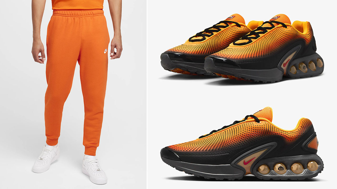 Nike Air Max Dn Laser Orange Club Fleece Joggers to Match Sneakers