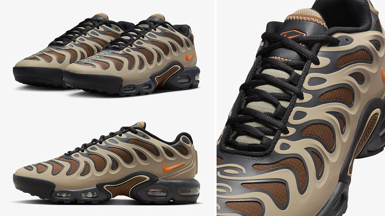 Nike Air Max Plus Drift Winterized Khaki Dark Smoke Grey Sanddrift Hyper Crimson Sneakers