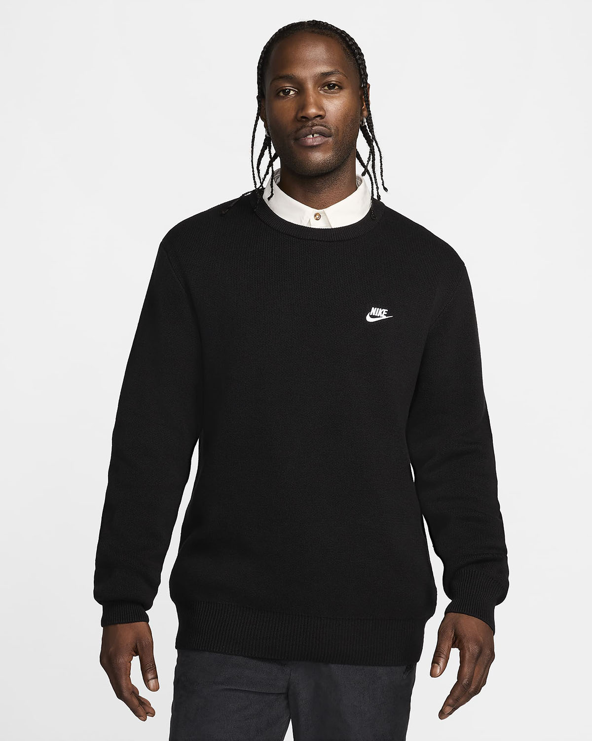 Nike Club Crew Neck Sweater Black White