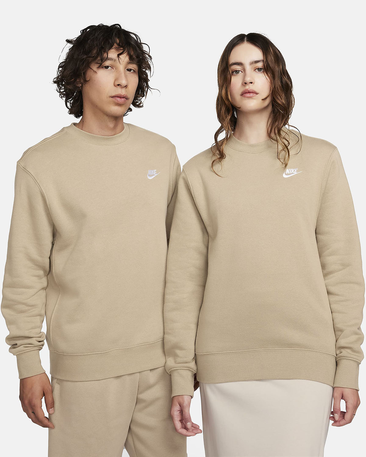 Nike Club Fleece Crew Sweatshirt Khaki