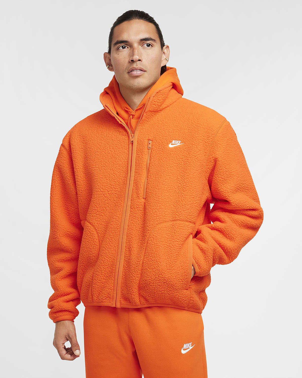 Nike Club Fleece Jacket Safety Orange