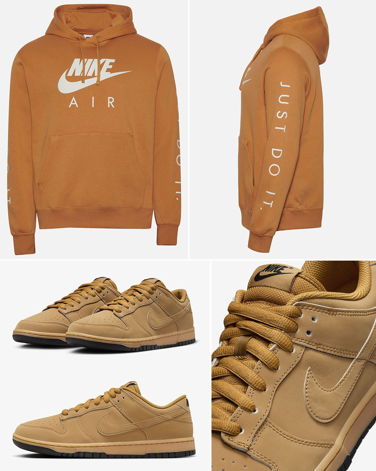 Nike Dunk Low Wheat Gum Hoodie Outfit