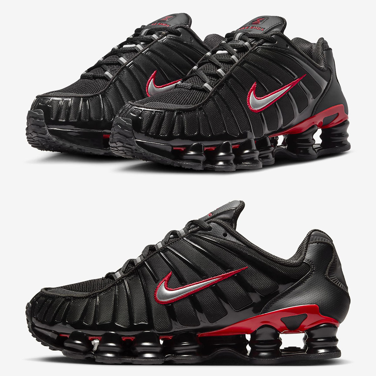 Nike Shox TL Black University Red Metallic Silver