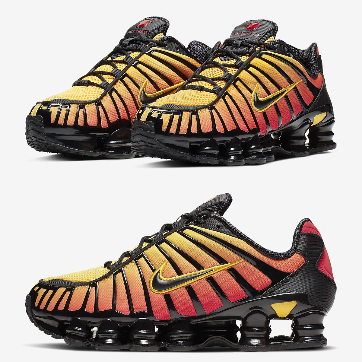 Nike Shox TL Sunrise Black Amarillo University Red