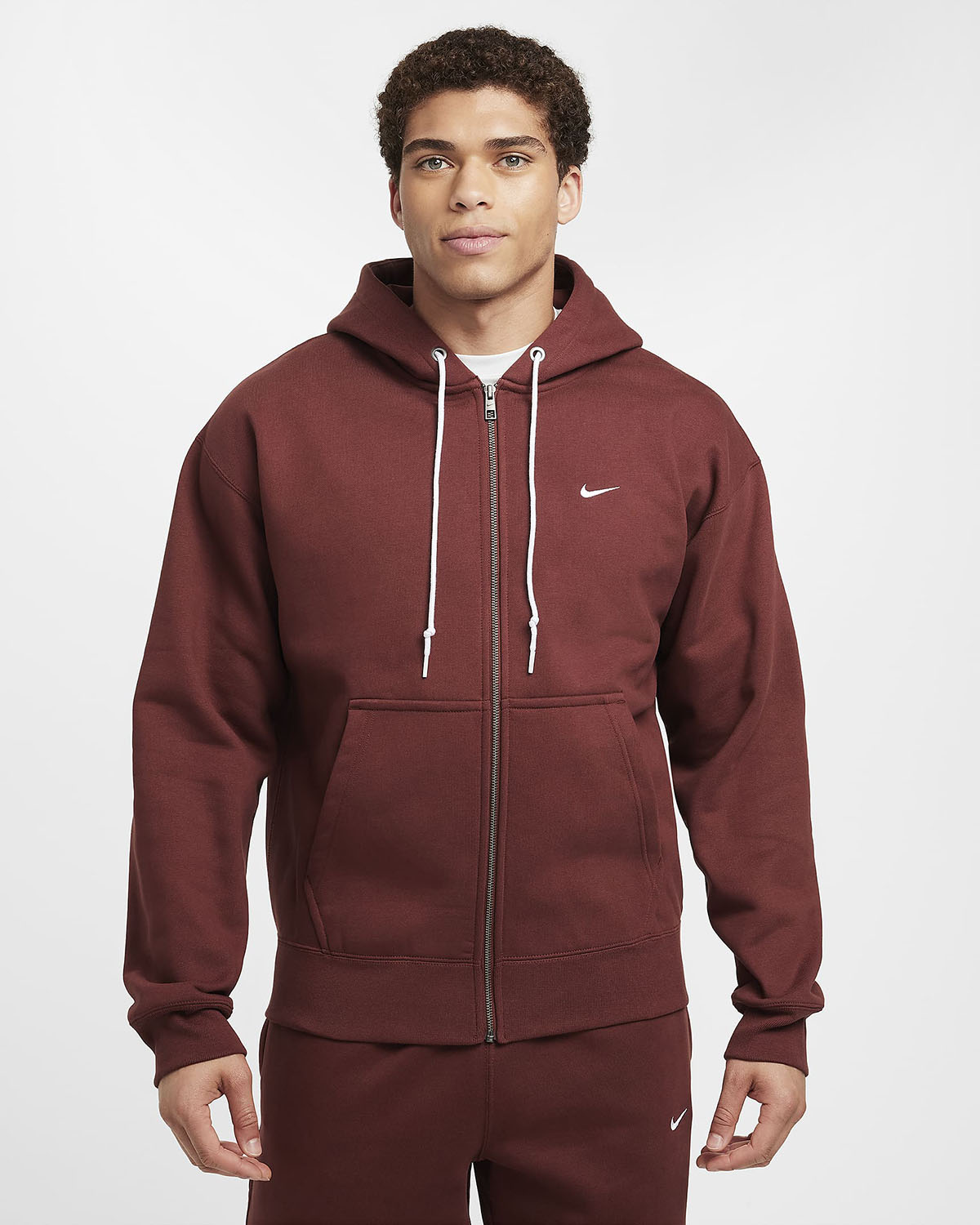 Nike Solo Swoosh Full Zip Hoodie Dark Pony