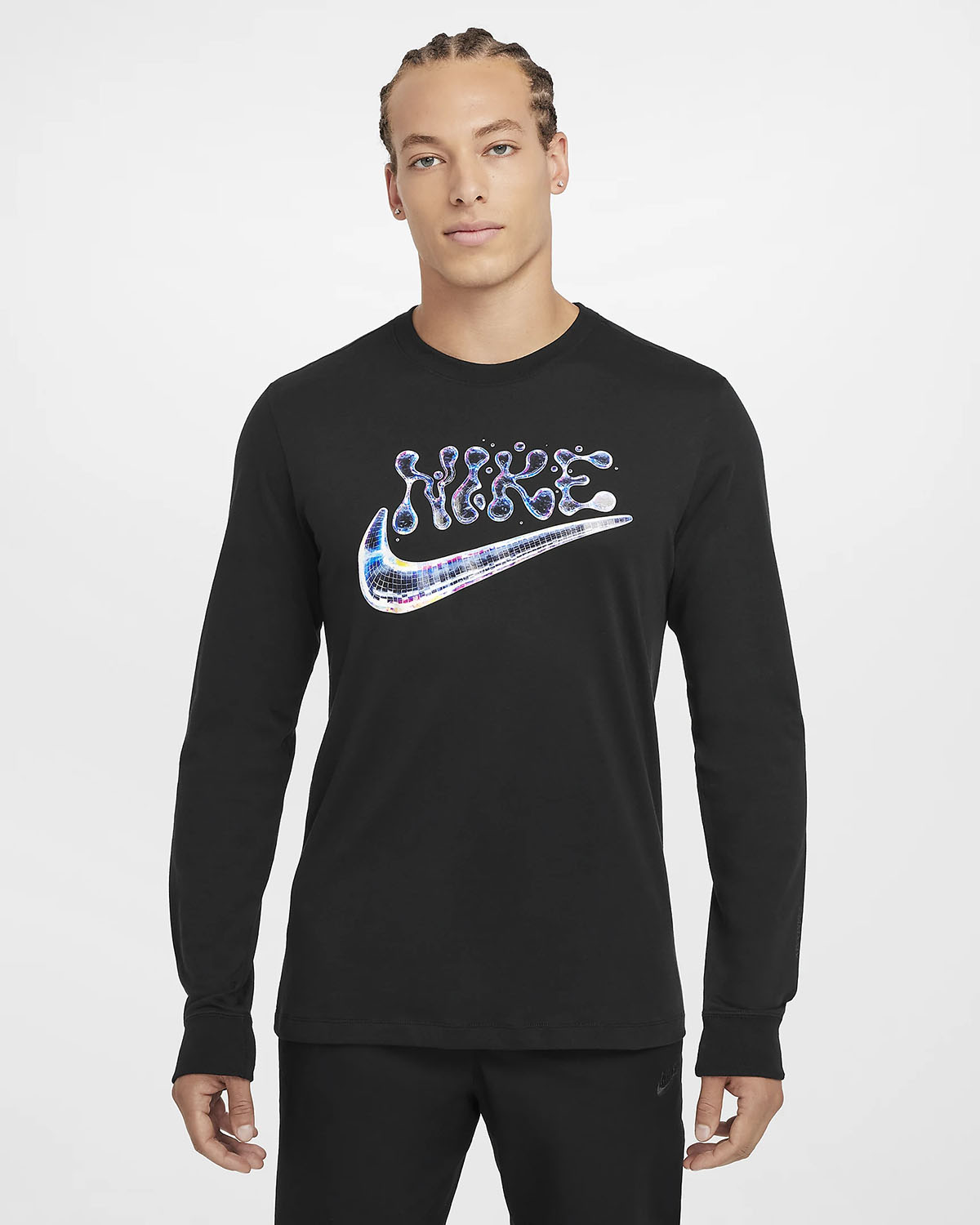 Nike Sportswear Club Long Sleeve T Shirt Black 1