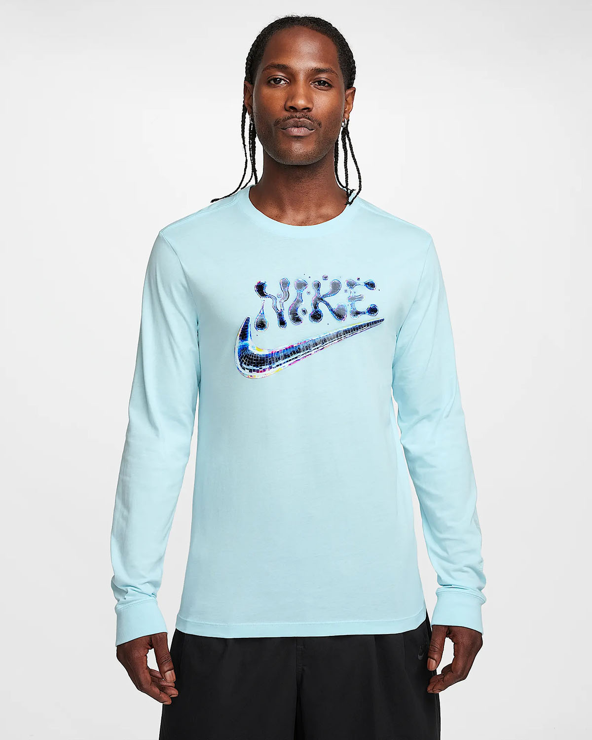 Nike Sportswear Club Long Sleeve T Shirt Glacier Blue