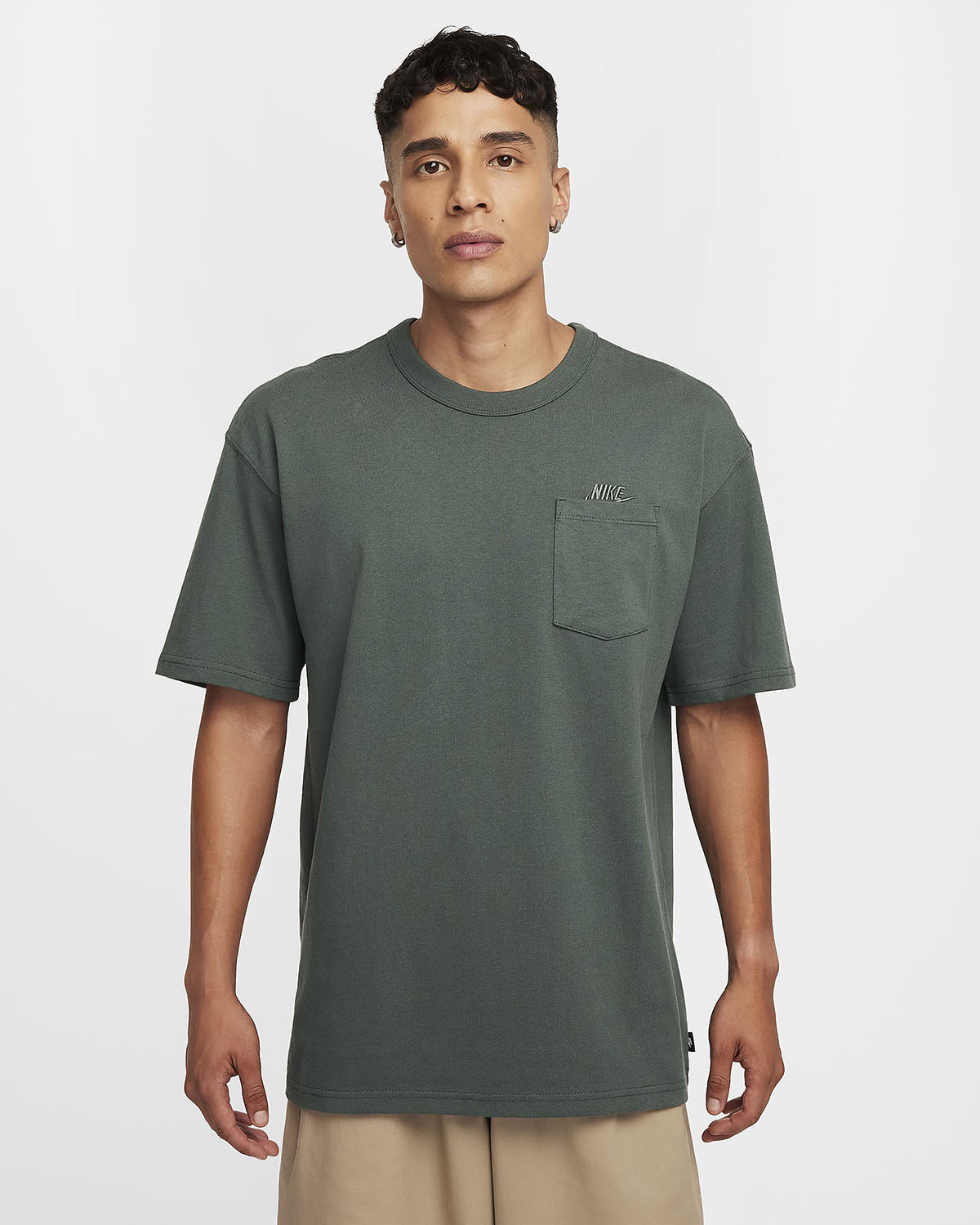 Nike Sportswear Premium Essentials Pocket T Shirt Vintage Green 1