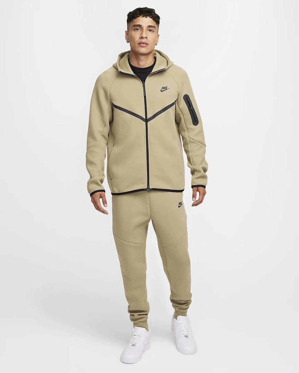 Nike Tech Fleece Hoodie and Joggers Neutral Olive Black