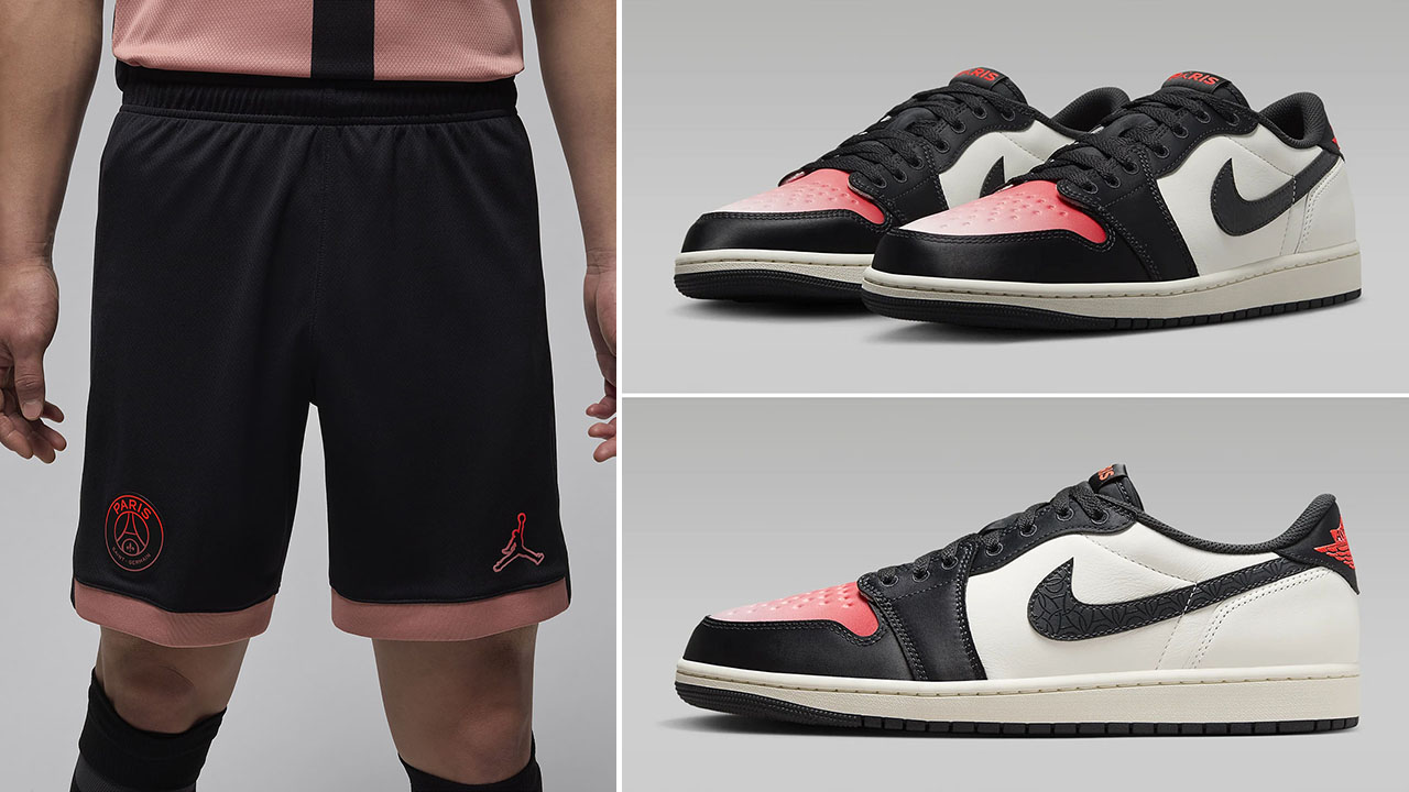 PSG Air Jordan 1 Low OG Paris Saint Germain Shorts to Match Sneakers