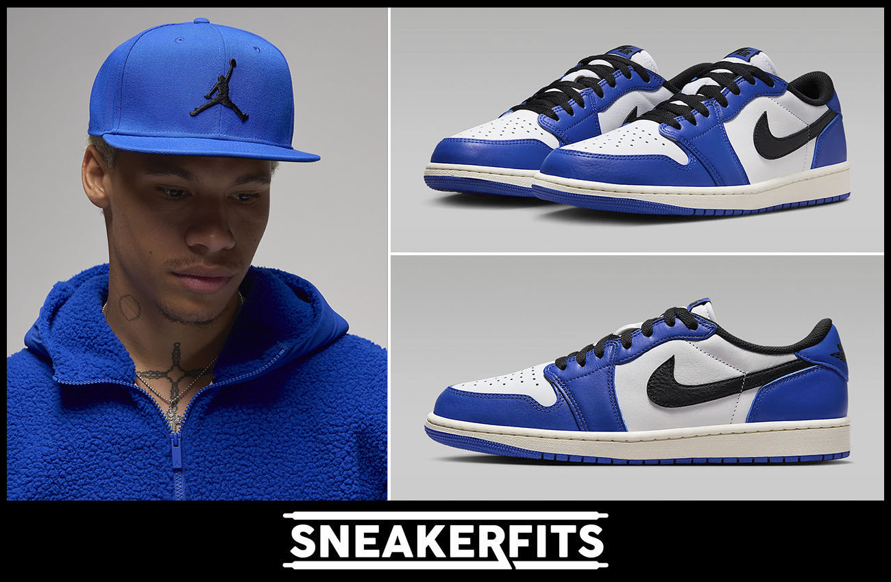 Air Jordan 1 Low OG Game Royal Jumpman Snapback Hat Outfit