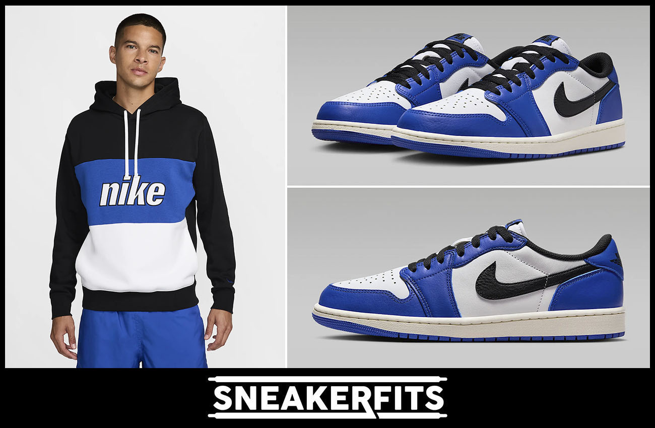 Air Jordan 1 Low OG Game Royal Nike Hoodie Outfit