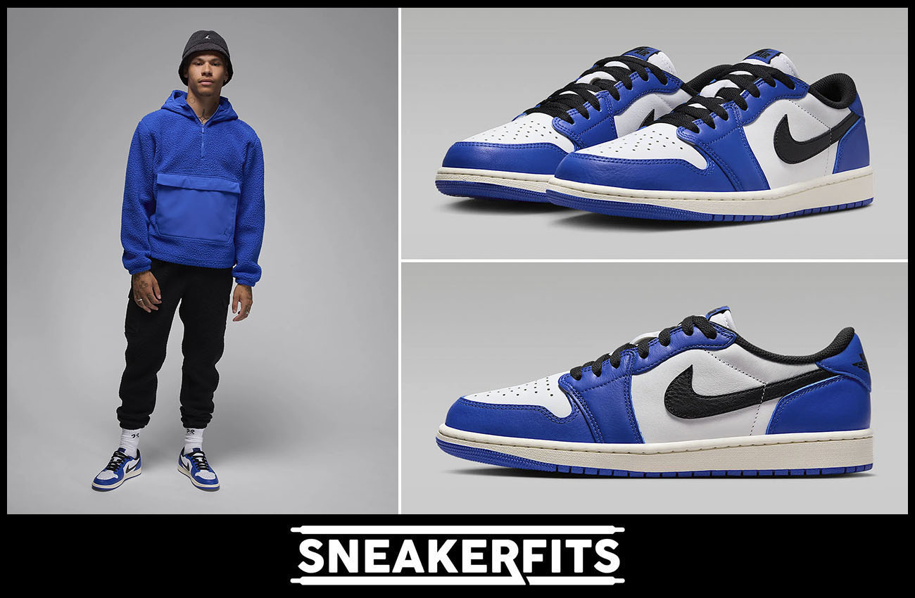 Air Jordan 1 Low OG Game Royal Sherpa Fleece Hoodie Matching Outfit