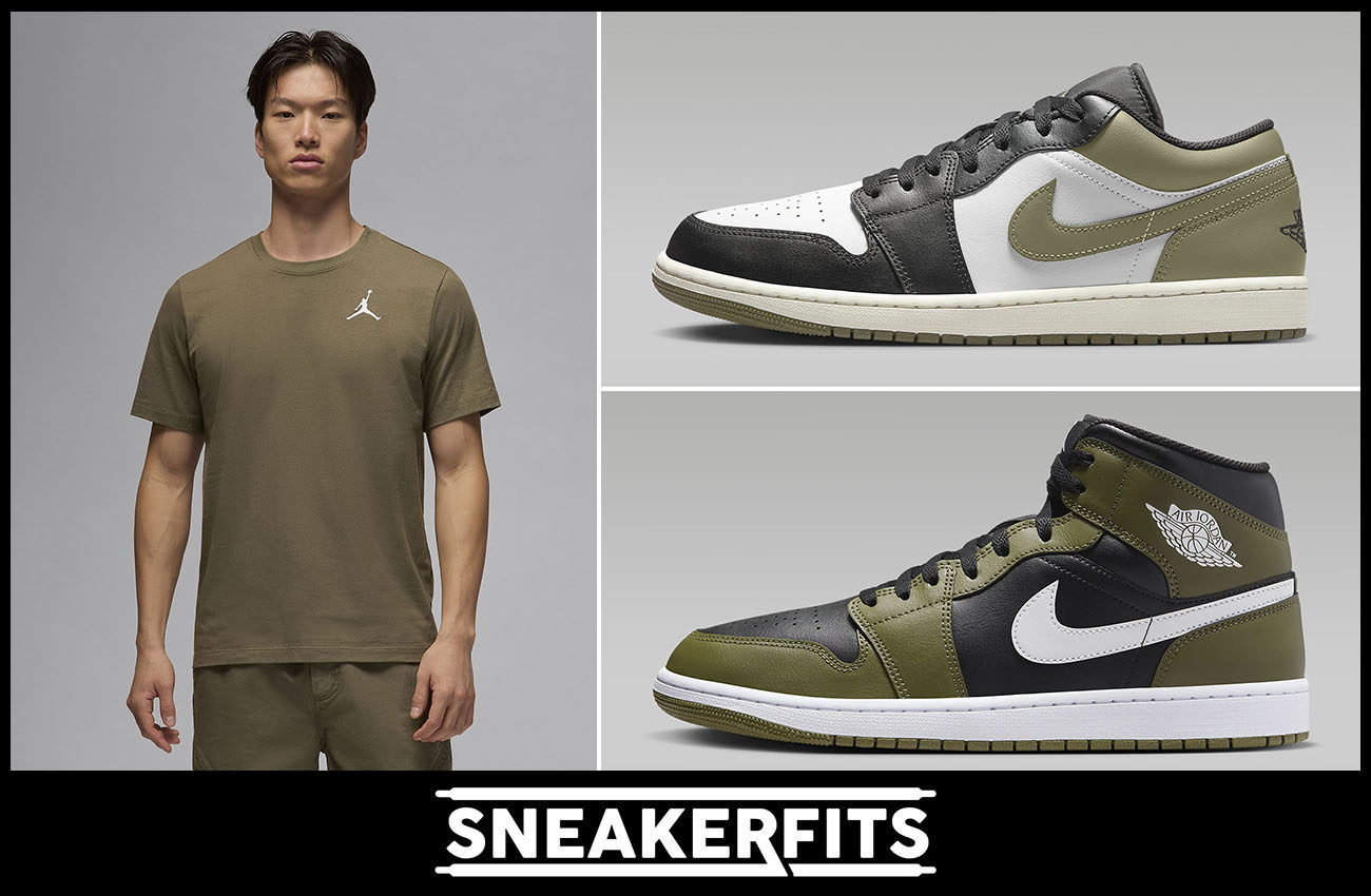 Air Jordan 1 Medium Olive T Shirt Outfi Sneakerfits