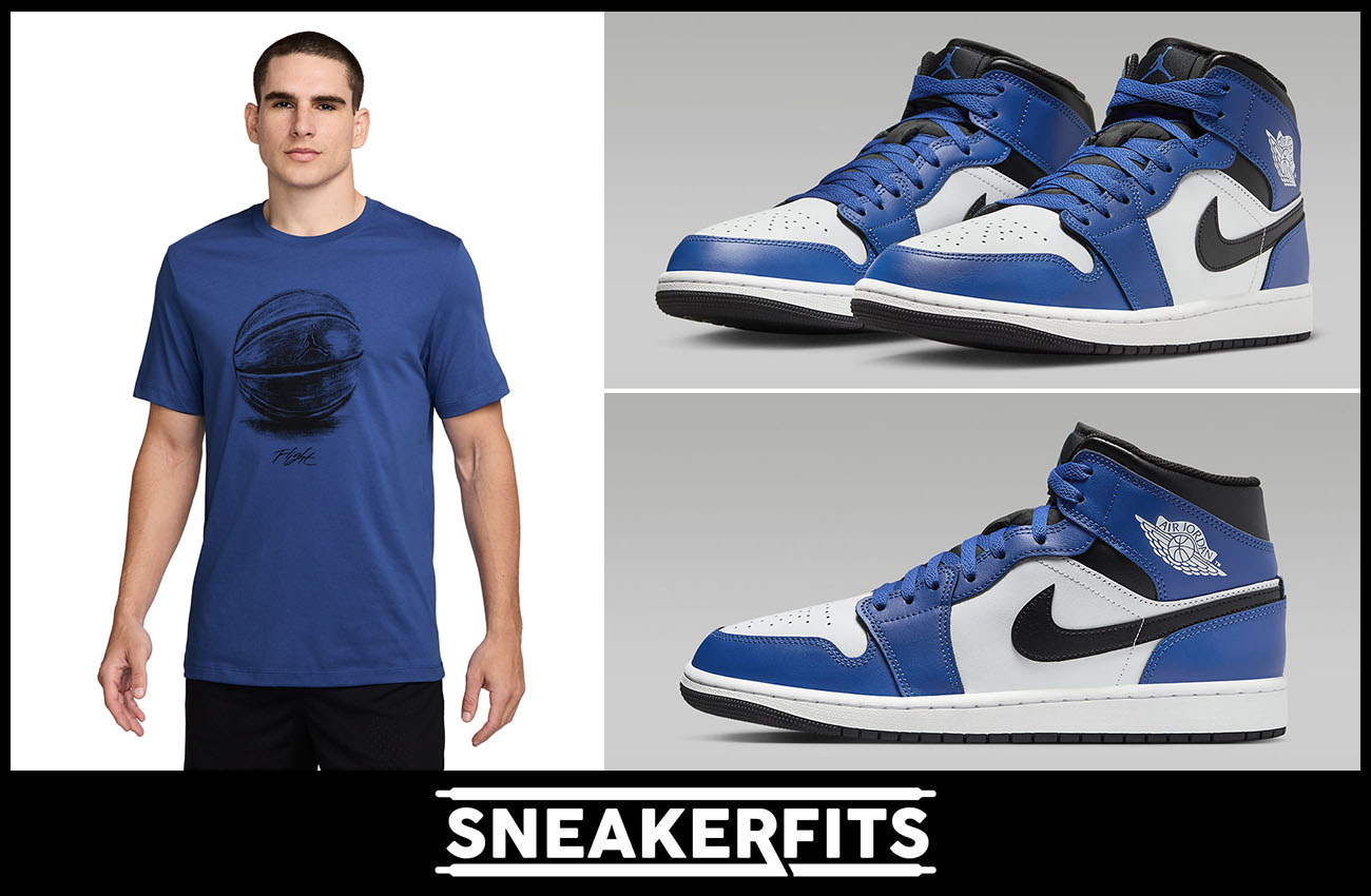 Jordan 1 game royal shirt on sale