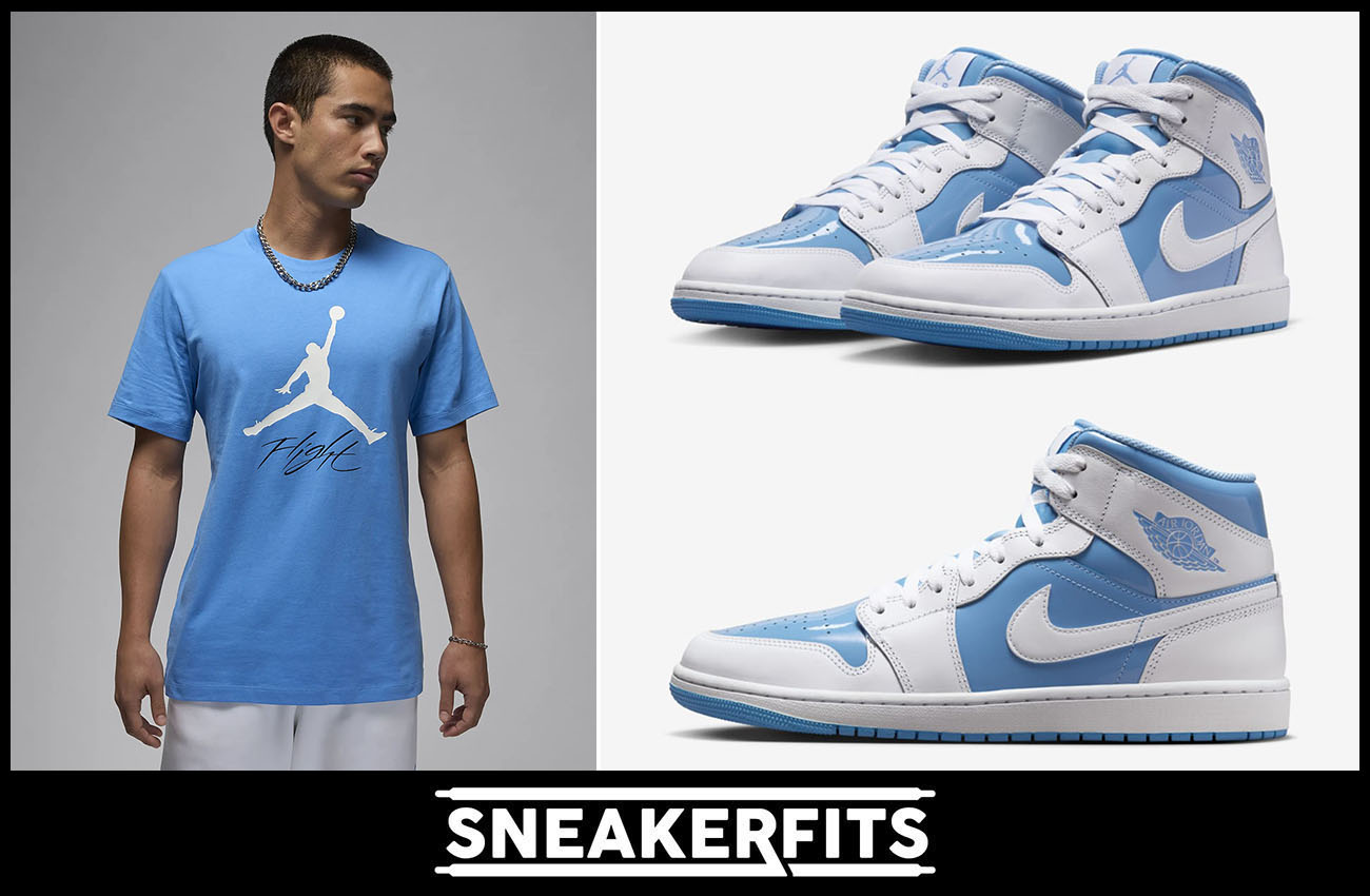 Air Jordan 1 Mid Legend Blue Shoes Shirt Outfits Sneakerfits