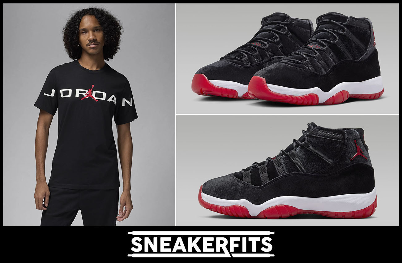 Air Jordan 11 Bred Velvet Shirt Sneakerfits